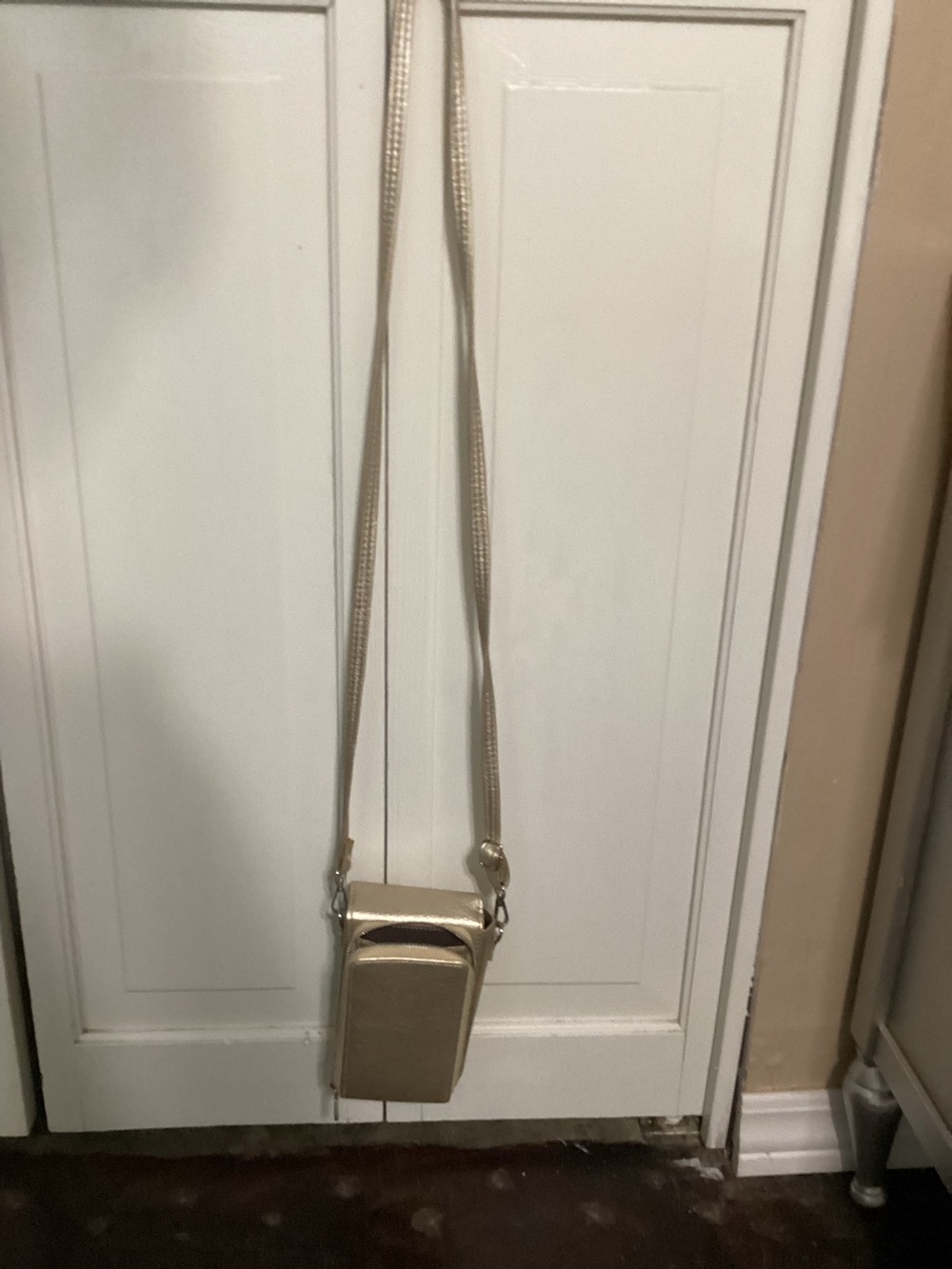 Gold Crossbody Phone Bag with Strap